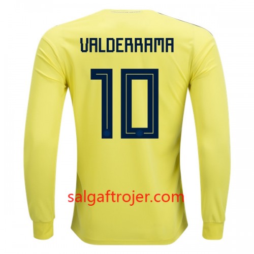 Colombia Fodboldtrøjer Valderrama 10 Hjemmebanesæt VM 2018 Langærmet Colombia Fodboldtrøjer Valderrama 10 Hjemmebanesæt VM 2018 Langærmet